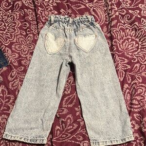 Zara Kids Light Blue Heart Pocket Jeans